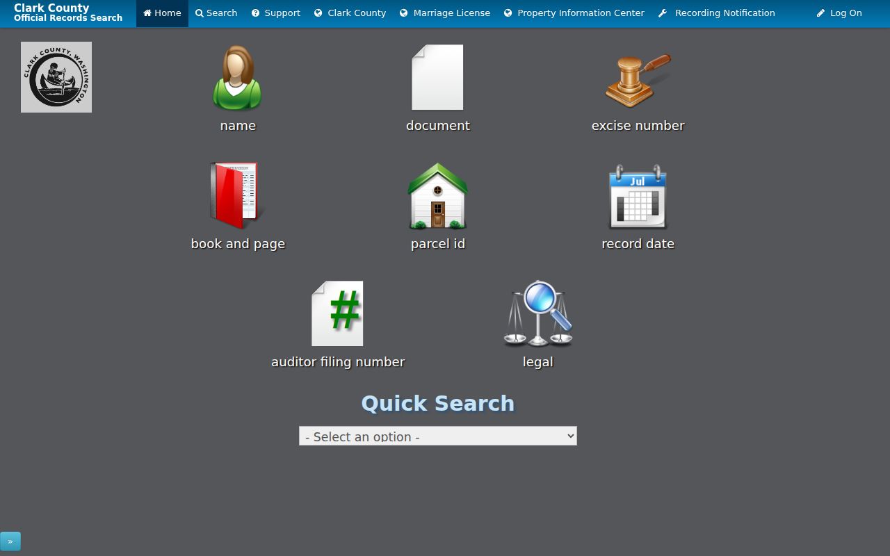 Five Corners residents directory Clark County deed index