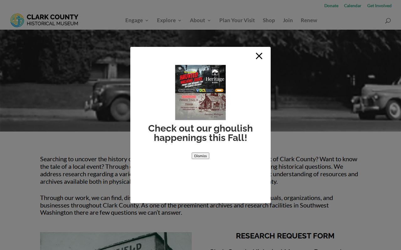 Five Corners city directory research request at Clark County Historical Museum