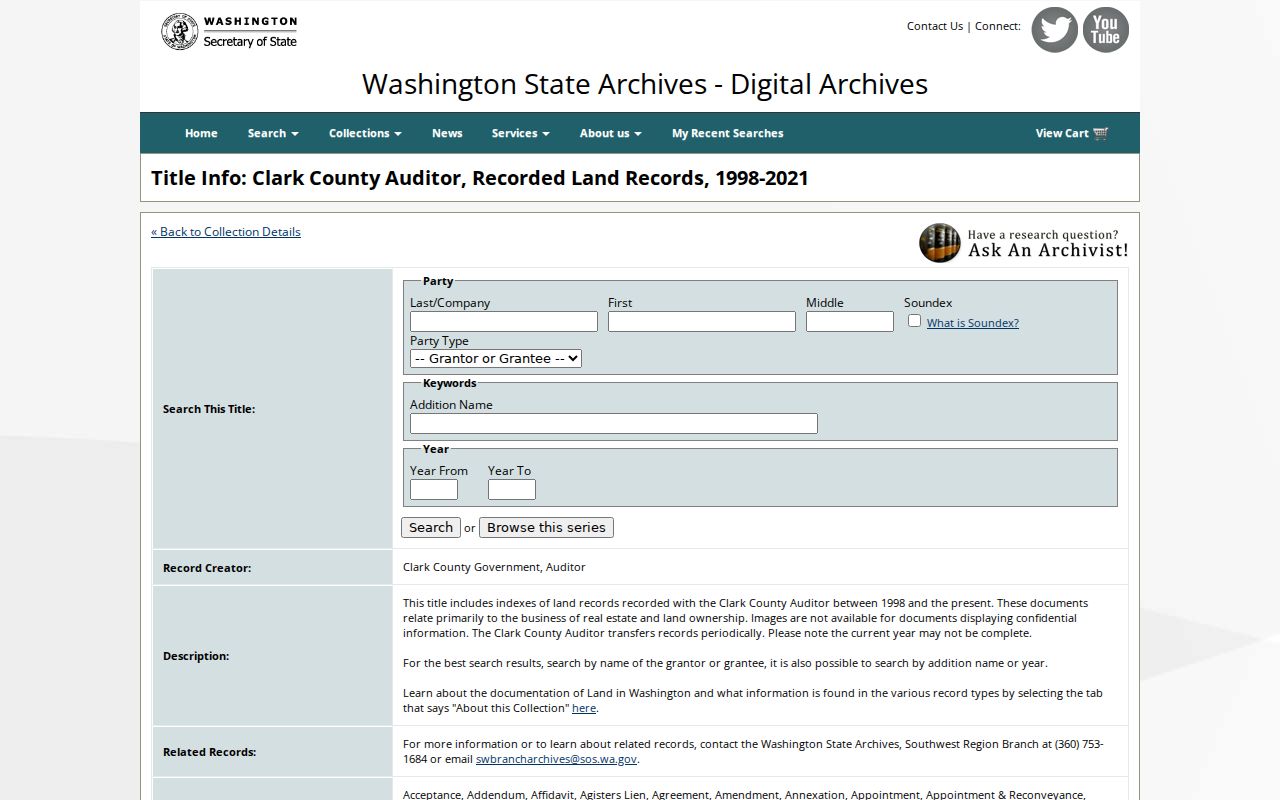 Five Corners previous residents Washington Archives land-record search